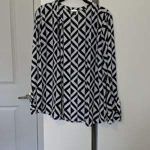 Black/white Patterned Open Blouse